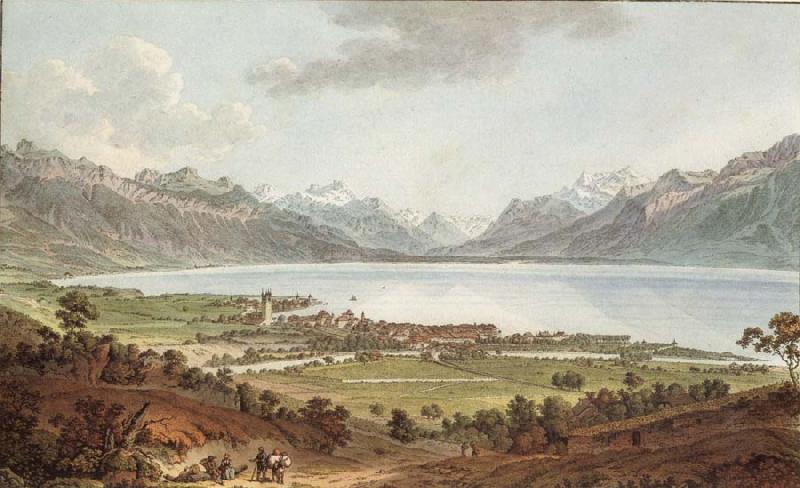 Johann Ludwig Aberli Seen Vevey oil painting picture